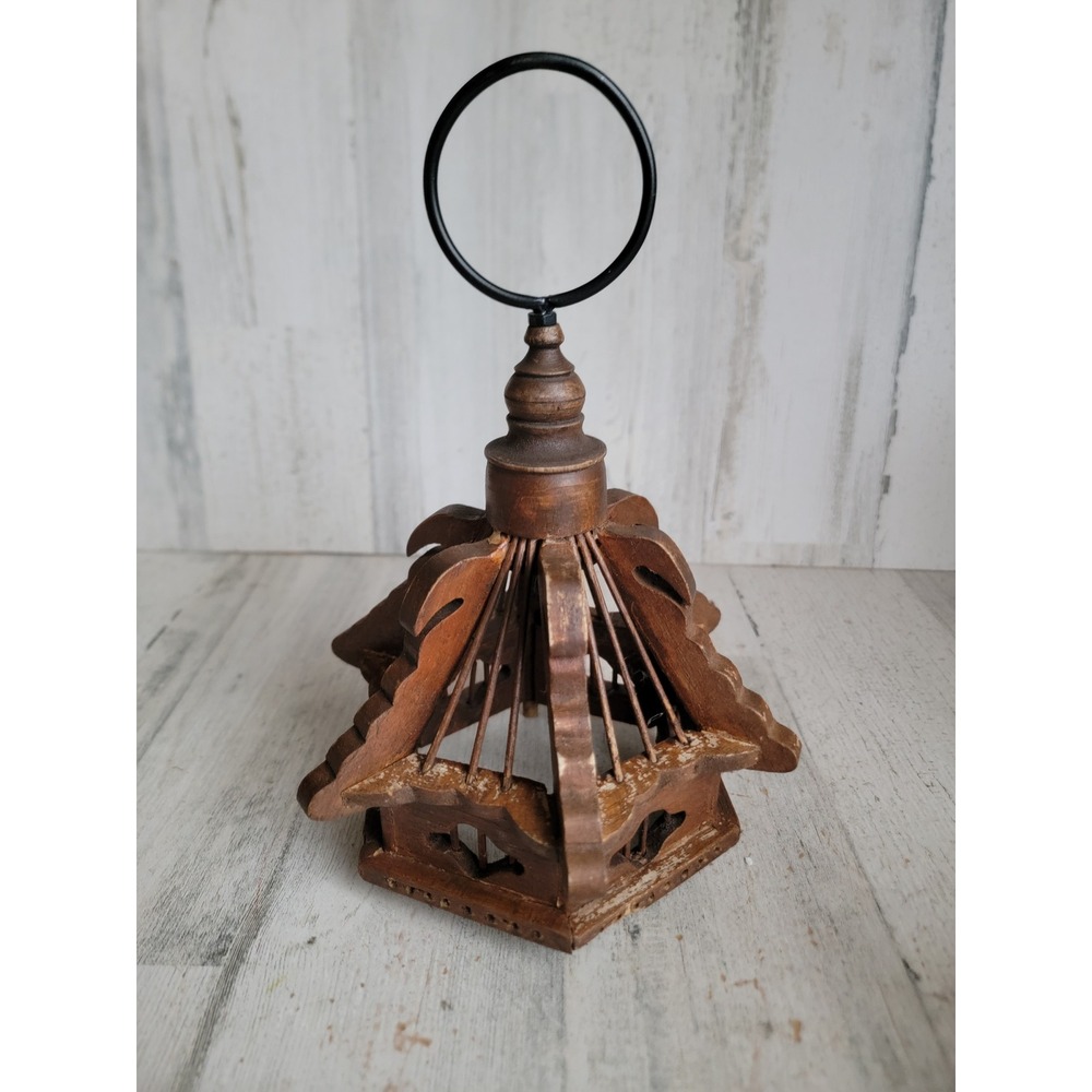 Unique‎ antique style wooden home decor cage shape cover figure